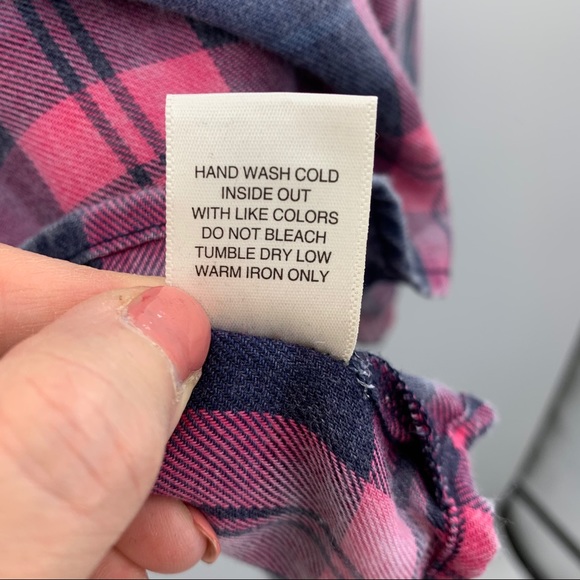 Love Fire Plaid Burnout V-neck Blouse Pink Size Lg - Picture 6 of 8